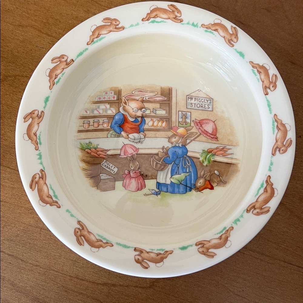 Vintage Royal Doulton BunnyKins Cereal Bowl Featuring Mr. Piggly's Stores